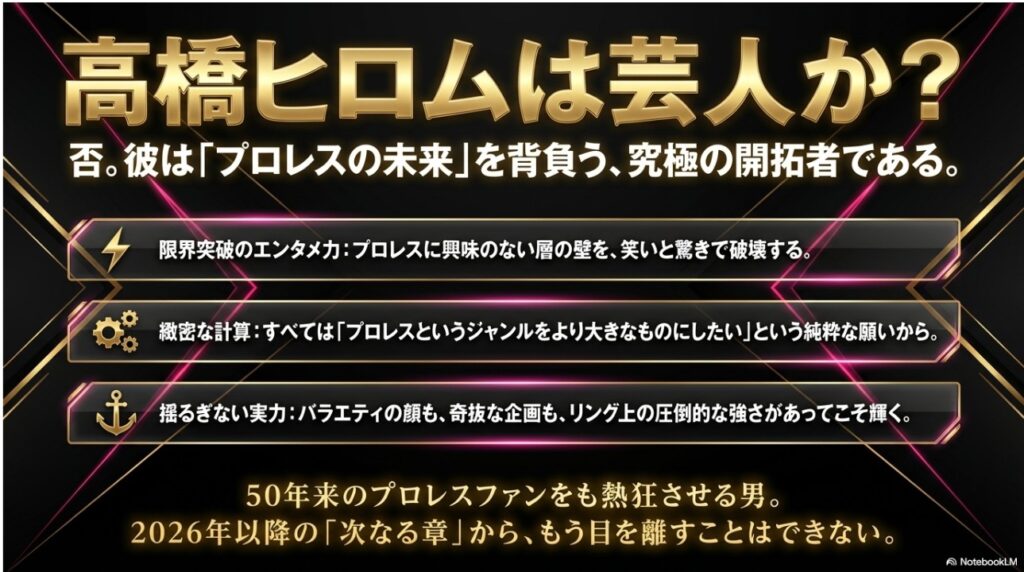 高橋ヒロムはプロレスの未来を背負う究極の開拓者であると結論づけるまとめ画像
