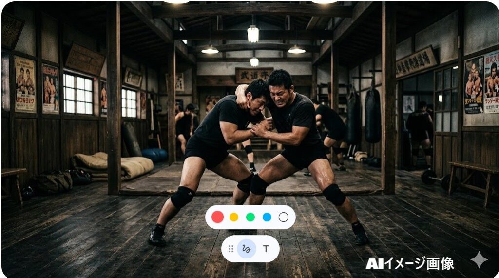 第二次UWF時代の道場練習を彷彿とさせる、日本人レスラー同士の激しいスパーリング風景