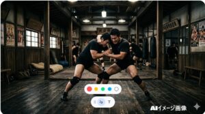 第二次UWF時代の道場練習を彷彿とさせる、日本人レスラー同士の激しいスパーリング風景