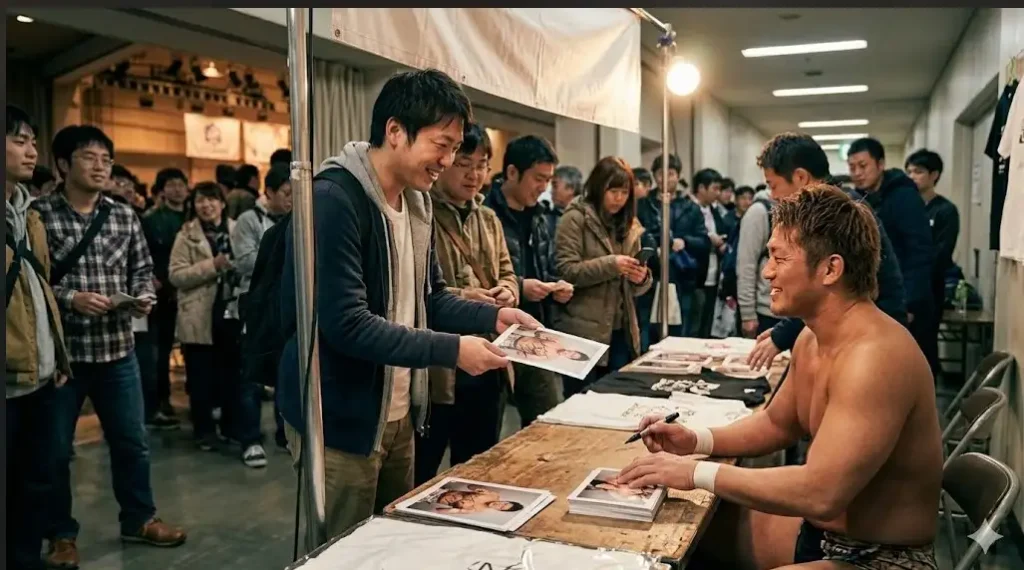会場で行われる選手のサイン会